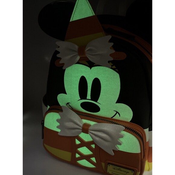 NWT Loungefly Minnie Mouse Candy Corn Glow In The Dark Mini Backpack main image 10